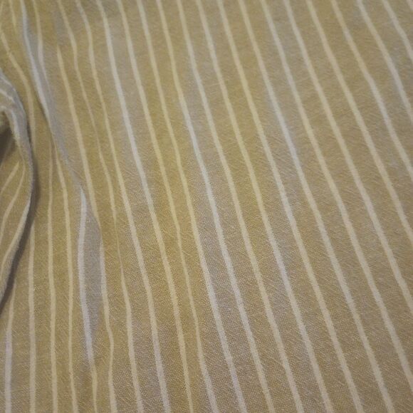 Beach lunch lounge cropped striped linen elastic drawstring waist pants - Picture 2 of 9